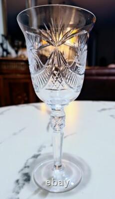 American Brilliant Cut Crystal Wine Water Glasses Set of 5