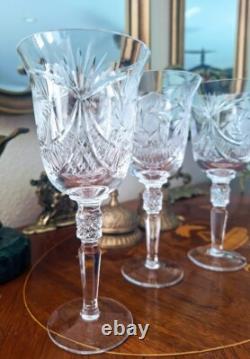American Brilliant Cut Crystal Wine Water Glasses Set of 5