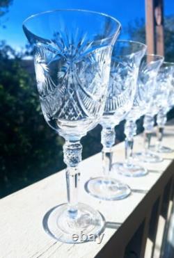 American Brilliant Cut Crystal Wine Water Glasses Set of 5