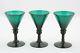 Antique 18th C. White Wine Glass, ca. 1790, blue green / petrol crystal