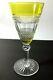 Antique 1907 Baccarat Crystal Chartreuse Yellow Cut To Clear Bordeaux Wine Glass