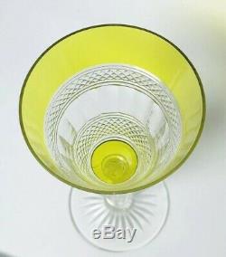 Antique 1907 Baccarat Crystal Chartreuse Yellow Cut To Clear Bordeaux Wine Glass