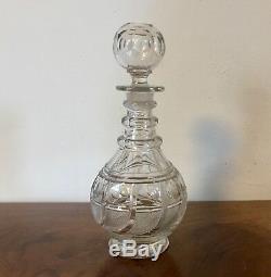 Antique 19th c. American Empire Pittsburgh Glass Wine Whiskey Crystal Decanter