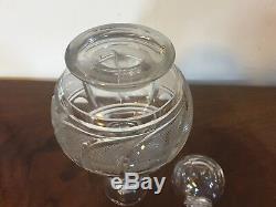 Antique 19th c. American Empire Pittsburgh Glass Wine Whiskey Crystal Decanter