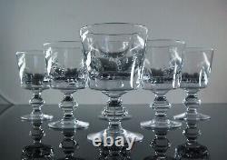 Antique 6 Glasses Wine Crystal Size Blown BAYEL Royal Champagne 1950
