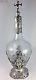 Antique 800 Silver Mounted Etched Crystal Wine Decanter Wolf & Knell Hanau