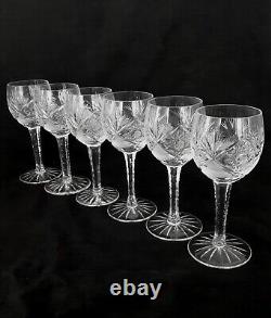 Antique ABCC Chantilly heavy cut crystal wine glasses 6.25 inches SET OF SIX