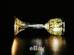 Antique Bohemian Gold Encrusted Enameled Moser Hand Painted Cordial Glass 7 1/8