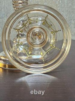 Antique Bohemian Gold Gilt Hand Blown Glass Goblets Baroque Style Stemware Pai