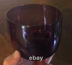 Antique Crystal Amethyst Blown Glass Wine Rinser 19th c. Finger Bowl Vase Purple