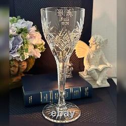 Antique Crystal Wine Glass 1926 Commemorative Crystal Goblet Collectible RARE