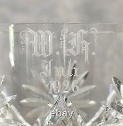 Antique Crystal Wine Glass 1926 Commemorative Crystal Goblet Collectible RARE