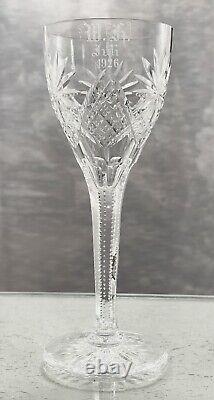 Antique Crystal Wine Glass 1926 Commemorative Crystal Goblet Collectible RARE