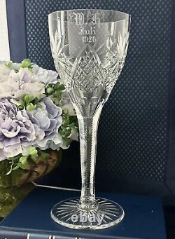 Antique Crystal Wine Glass 1926 Commemorative Crystal Goblet Collectible RARE