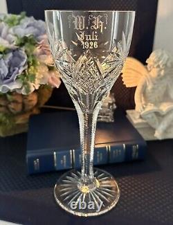 Antique Crystal Wine Glass 1926 Commemorative Crystal Goblet Collectible RARE