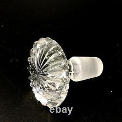 Antique Cut Glass Crystal Decanter 3 Ring Neck Mushroom Stopper Wine Liquor 8.5