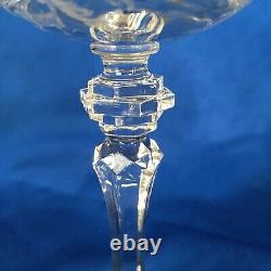 Antique Etched Crystal Wine Sherry Sherbet Water Glasses Stemware Small Plates