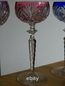 Antique Four Wine Roemer Glasses Crystal Val St Lambert