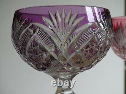 Antique Four Wine Roemer Glasses Crystal Val St Lambert