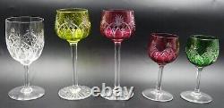 Antique French Baccarat Crystal Cut Colors Glasses Glassware Set 167 Pcs