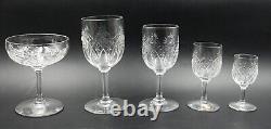 Antique French Baccarat Crystal Cut Colors Glasses Glassware Set 167 Pcs