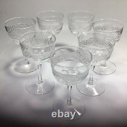 Antique James Powell Whitefriars Small Wine/Port Glasses X 7 Polished Pontil