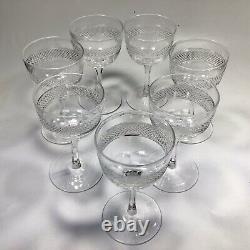 Antique James Powell Whitefriars Small Wine/Port Glasses X 7 Polished Pontil