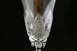 Antique Set 4 Cut Glass Crystal Wine Champagne Goblets Gorgeous Details