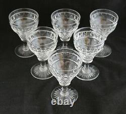 Antique Set 6 English Georgian Style Cut Crystal Wine Glasses
