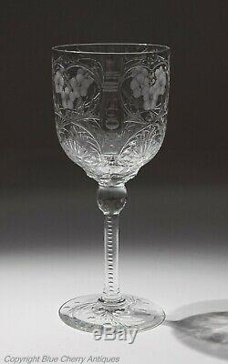 Antique Stevens & Williams Rock Crystal Intaglio Cut Glass Wine Goblet