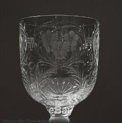 Antique Stevens & Williams Rock Crystal Intaglio Cut Glass Wine Goblet