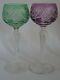 Antique Two Wine Roemer Glasses Crystal Pattern Leg Air Twist