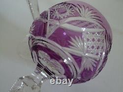 Antique Two Wine Roemer Glasses Crystal Pattern Leg Air Twist