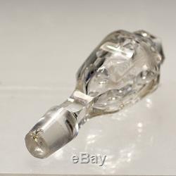 Antique Vintage Crystal Fruiting Vine Matched Pair Wine Decanters Stoppers c1900
