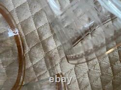 Antique crystal glasses lot 12 clear, etched & gold almost 6 3/4 unbranded Deco