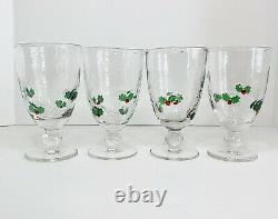 Artland HOLLY DAYS Williamsburg Hand Blown Iced Tea Glass Wine Pitcher Set