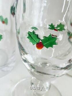 Artland HOLLY DAYS Williamsburg Hand Blown Iced Tea Glass Wine Pitcher Set