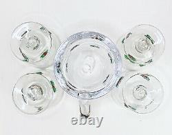 Artland HOLLY DAYS Williamsburg Hand Blown Iced Tea Glass Wine Pitcher Set