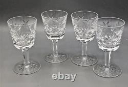 Ashling by Waterford clear crystal set of 4 port Wine Glasses 4 3/8