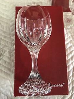 BACCARAT CRYSTAL MASSENA GLASSES 7 TALL WATER WINE GLASSES GOBLETS set of 4