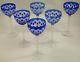 BACCARAT Crystal Antique Cut Design Set of 6 Hock Wine Glasses 7 1/2