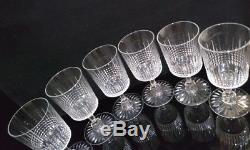 BACCARAT Nancy forme Cylindrique Set 6 Crystal Wine 4 7/8 12.5cm early XX