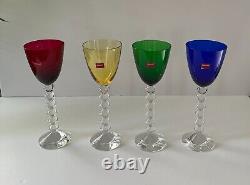 BACCARAT Vega Rhine Wine Crystal Glasses Set of 4 Each in Box Brand New