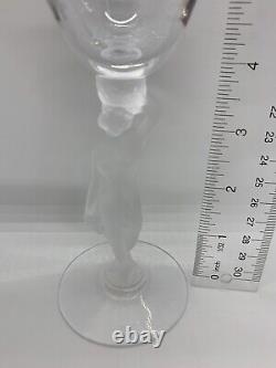 BAYEL Crystal France Frosted Nude Stem White Cordial Wine Glasses Set of 5
