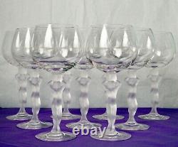 BAYEL France Crystal Frosted Nude Stem Red Wine Glasses Set of Nine