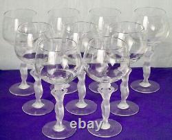 BAYEL France Crystal Frosted Nude Stem Red Wine Glasses Set of Nine