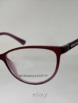 BCBGMAXAZRIA DAMARIS NOS Wine Red Crystal Eyeglasses Frame 55-16-140