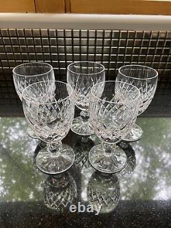 BEAUTIFUL Boyne By Waterford Crystal Claret Red Wine Glasses 4.75H (SET OF 5)