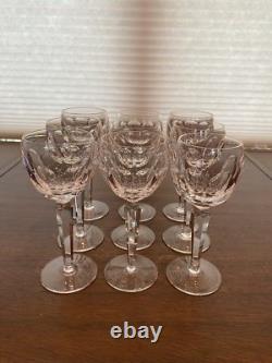 BEAUTIFUL SET(9) WATERFORD Crystal SHEILA Hock Wine Glasses 7.5H SIGNED