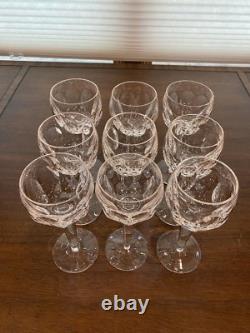 BEAUTIFUL SET(9) WATERFORD Crystal SHEILA Hock Wine Glasses 7.5H SIGNED